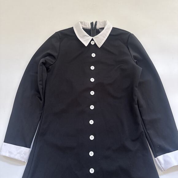 Spirit Wednesday Addams Child Large 12-14 Dress and Wig Halloween Costume - Picture 2 of 10